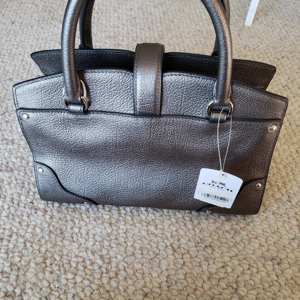 NWT! Coach Mercer Satchel 24 Silver Bag